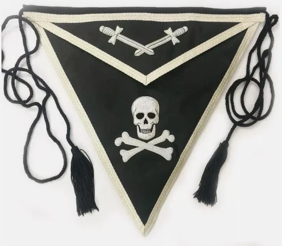 Masonic Knights Templar Commandery Apron Silver Bullion Embroidery Regalia