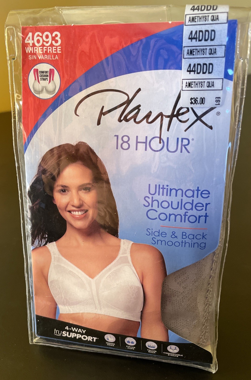 New Playtex 18 Hour Bra 44DDD Ultimate Shoulder Comfort Wirefree 4693 Amethyst New Playtex 18 Hour Bra 44DDD Ultimate Shoulder Comfort Wirefree 4693 Amethyst