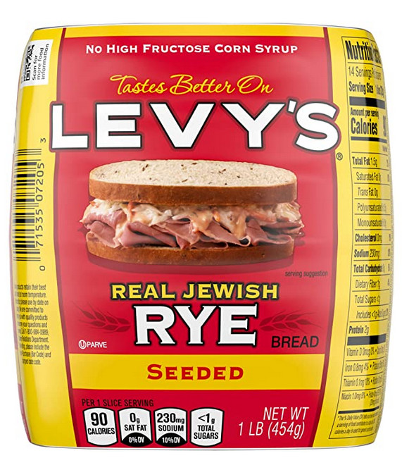 Levy's Real Jewish Rye Bread, SEEDED 16oz. Levy's Real Jewish Rye Bread, SEEDED 16oz.