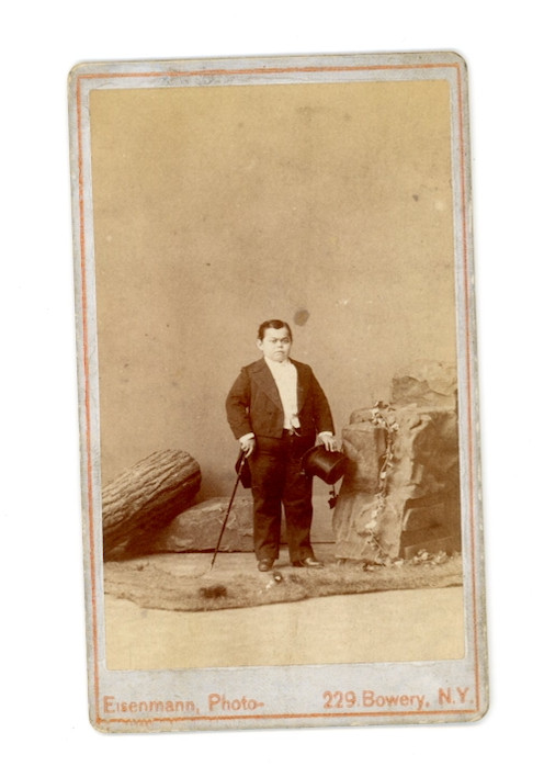 1880s Admiral Dot Signed CDV P.T. Barnum Sideshow Charles Eisenmann Photo