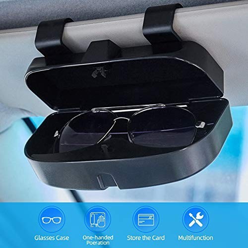 Car Visor Sunglass Case Holder Clip, Eye Glasses Storage Box with Double Card Car Visor Sunglass Case Holder Clip, Eye Glasses Storage Box with Double Card