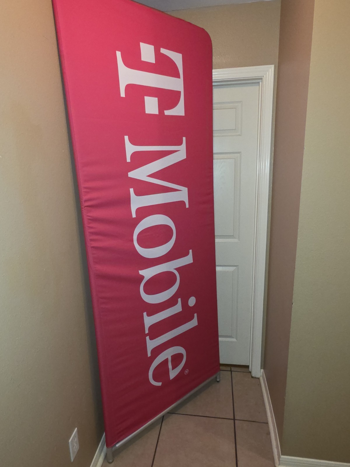 T-Mobile 8ft Tall x 3ft Wide. Vertical Retail Banner w/Stand & Carry Case T-Mobile 8ft Tall x 3ft Wide. Vertical Retail Banner w/Stand & Carry Case