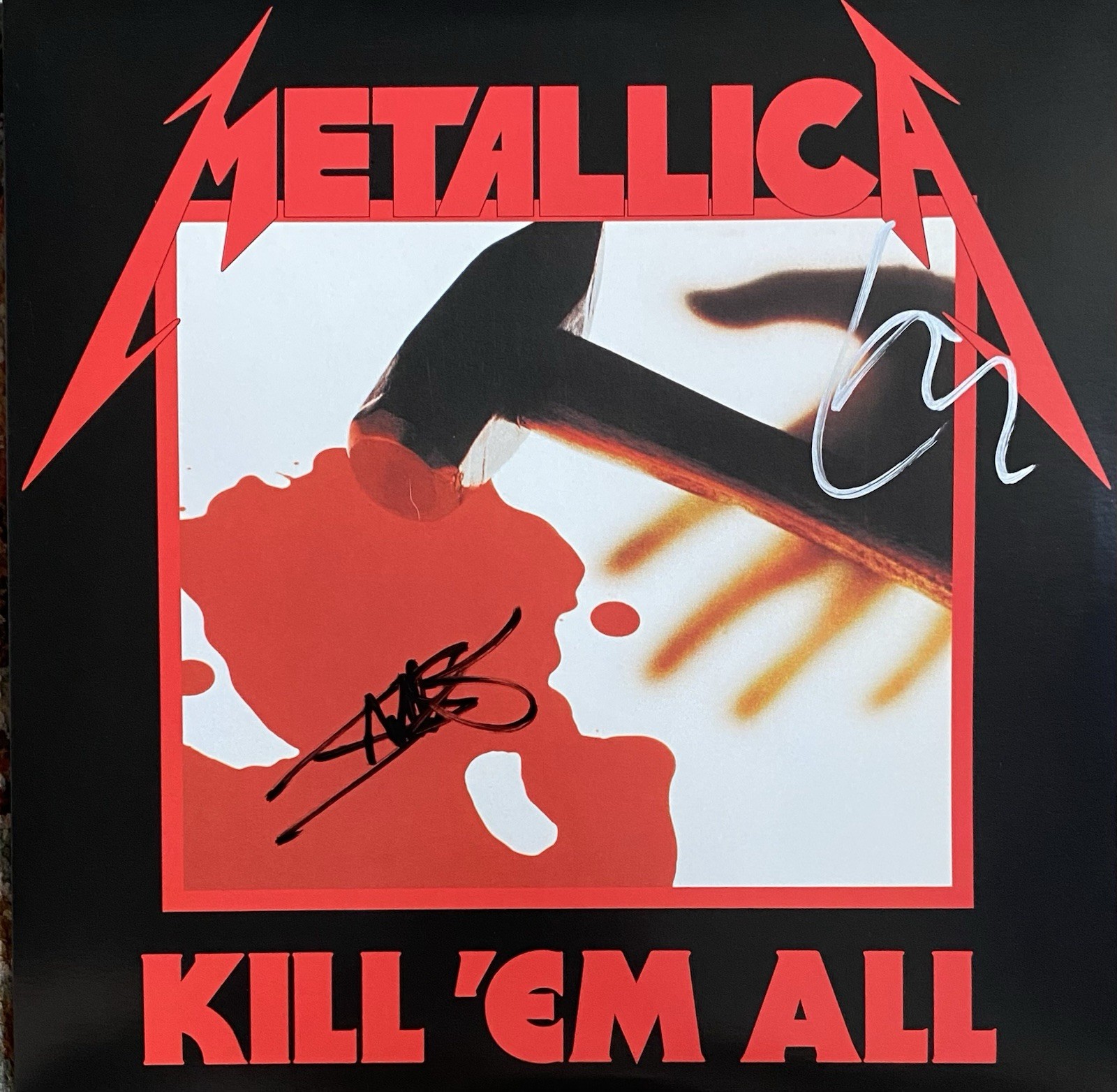 JAMES HETFIELD LARS ULRICH AUTOGRAPHED SIGNED METALLICA KILL EM ALL VINYL JAMES HETFIELD LARS ULRICH AUTOGRAPHED SIGNED METALLICA KILL EM ALL VINYL