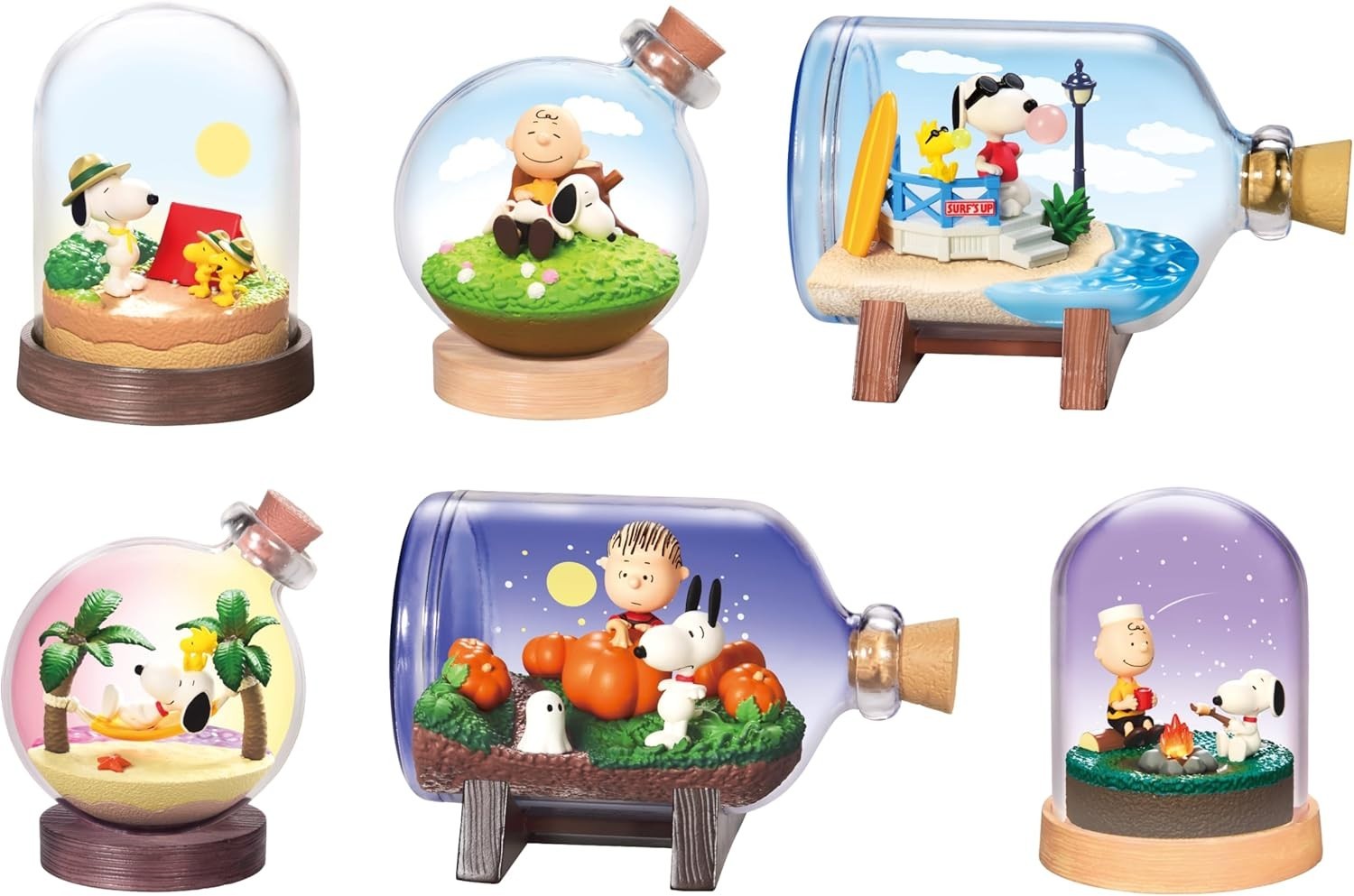 Re-Ment SNOOPY TIME Terrarium 1 Box Complete Set of 6 JAPAN NEW