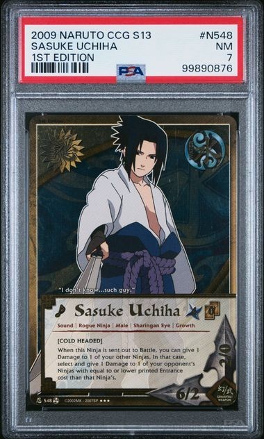 PSA 9 2009 NARUTO CCG CARD S13 FATEFUL REUNION 548 SASUKE UCHIHA 1ST EDITION PSA 9 2009 NARUTO CCG CARD S13 FATEFUL REUNION 548 SASUKE UCHIHA 1ST EDITION