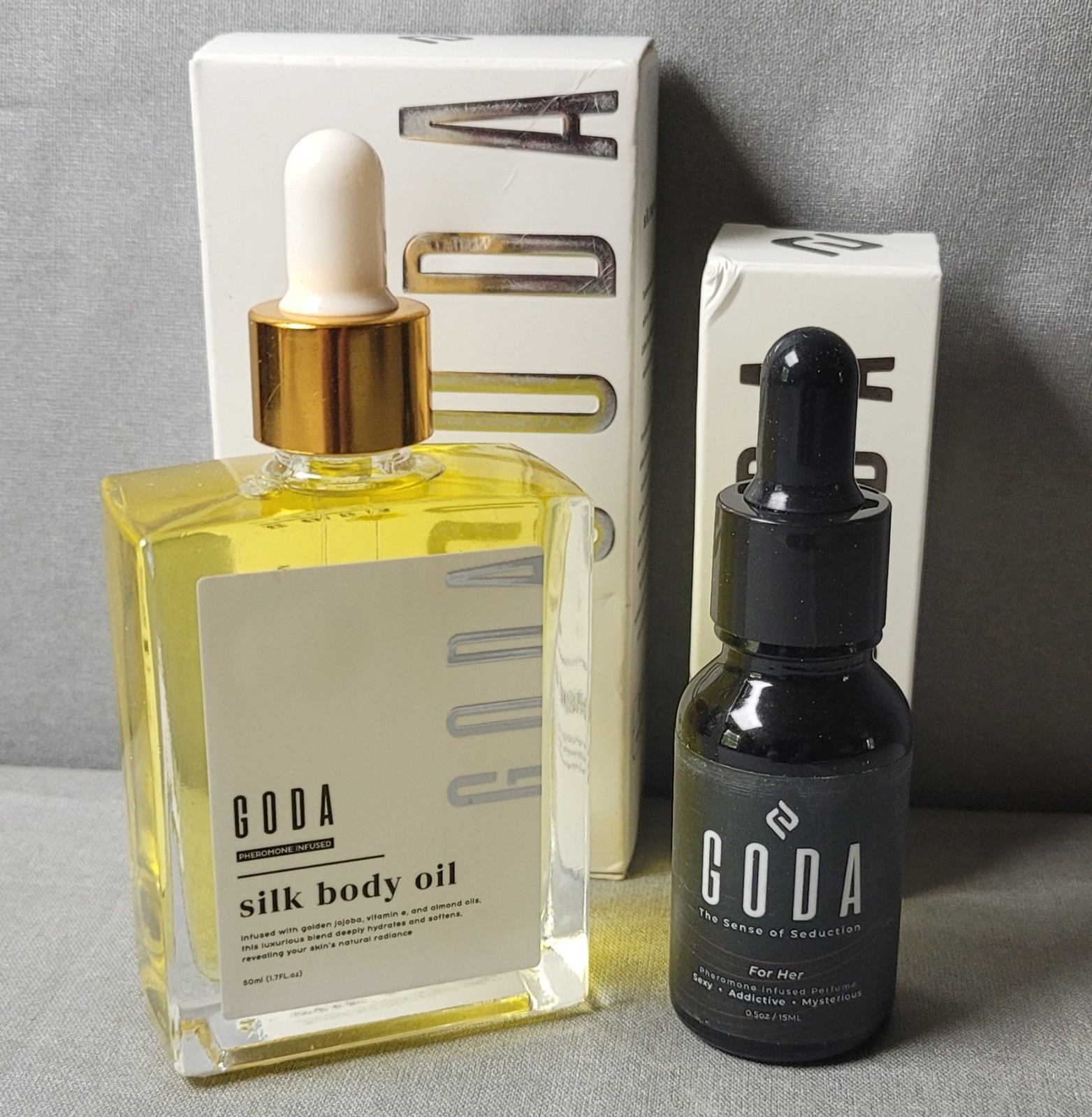 GODA for Her Perfume and Silk Body Oil Women BUNDLE DEAL for Glowing Skin GODA for Her Perfume and Silk Body Oil Women BUNDLE DEAL for Glowing Skin