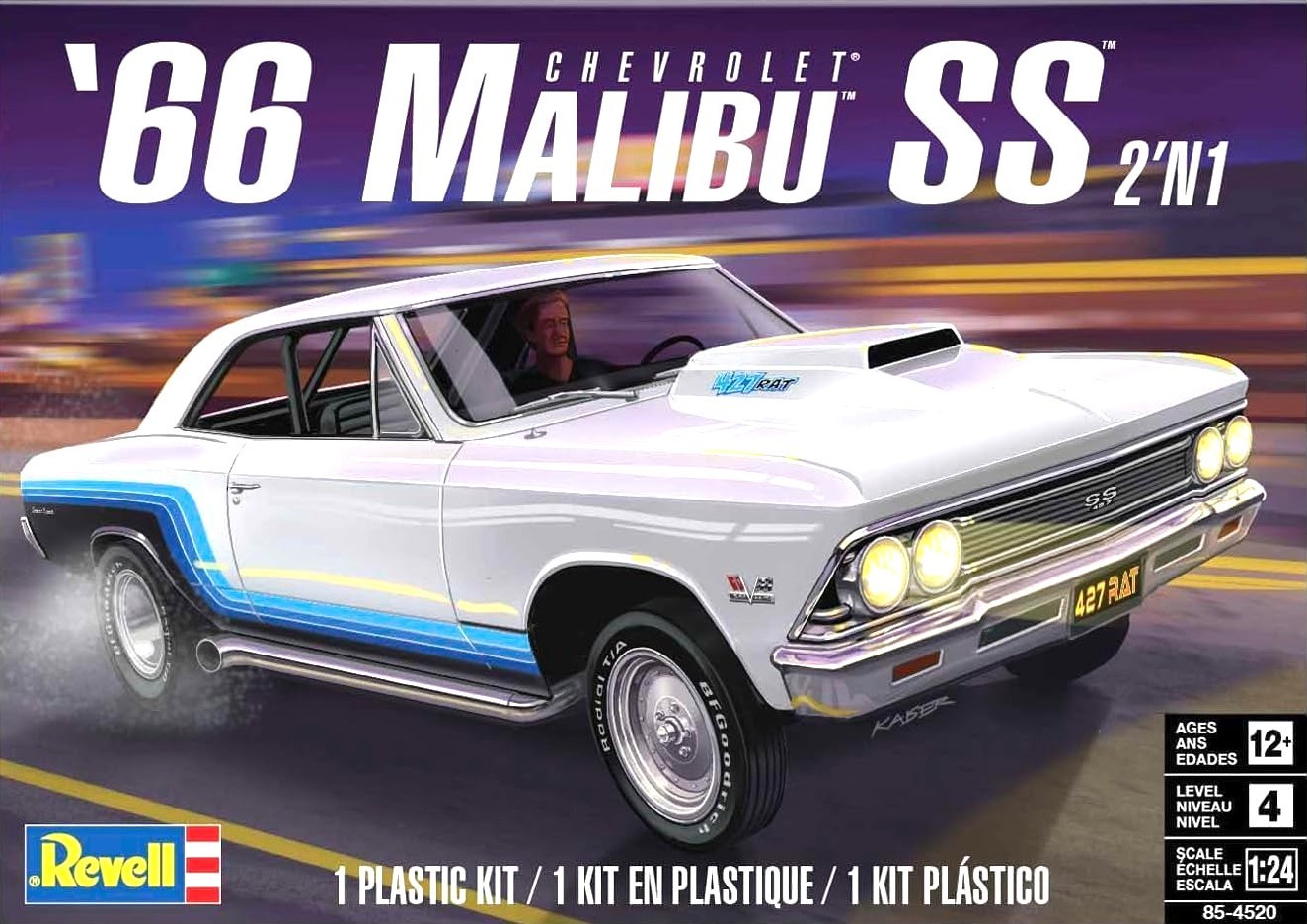 Revell 1966 Chevy Malibu SS 2\'N1 Model Kit 1/24 Factory Sealed Brand New 85-4520
