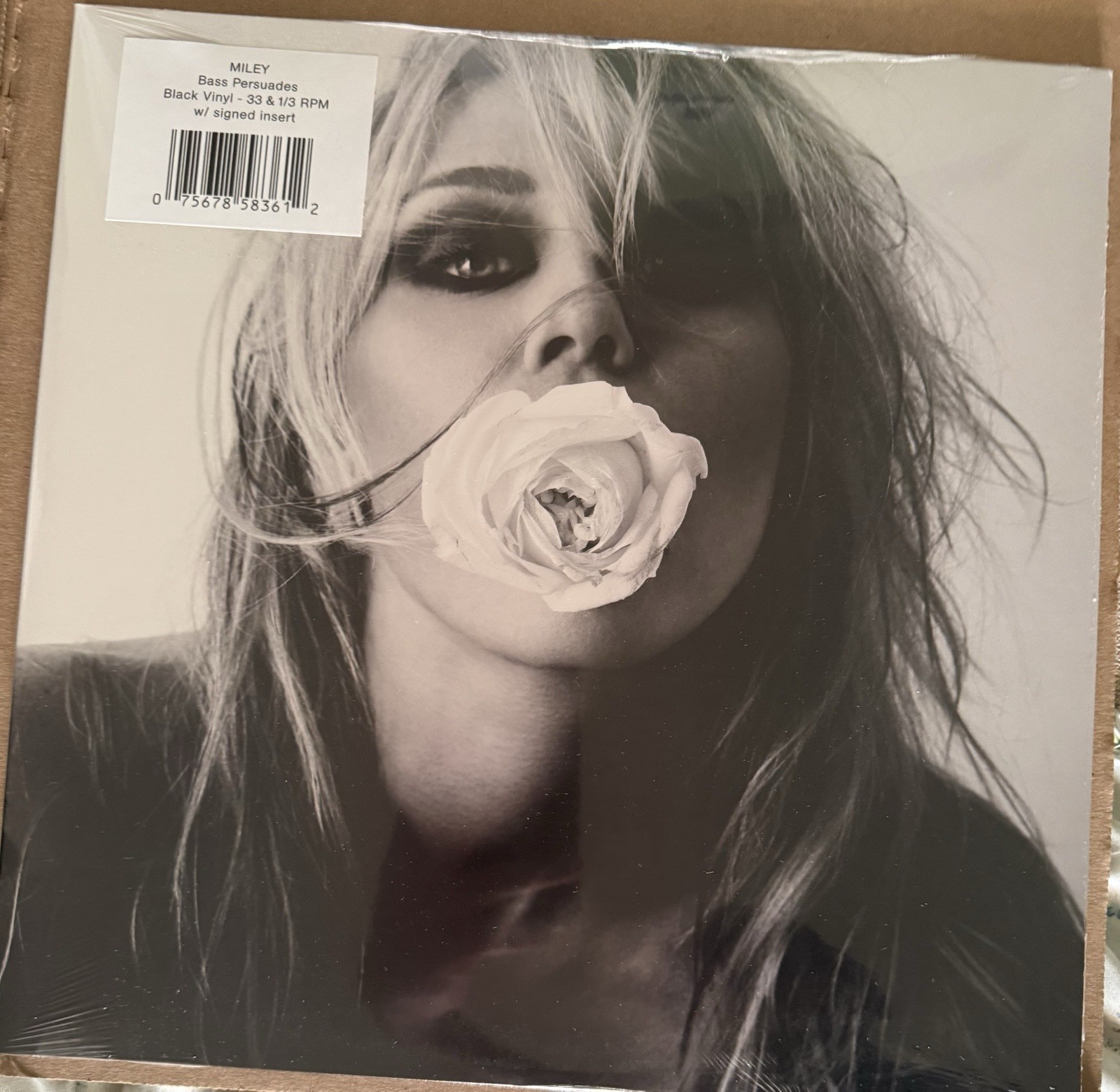 Miley Cyrus - Bass Persuades Black Vinyl w/ Signed Autographed Insert [in Hand]