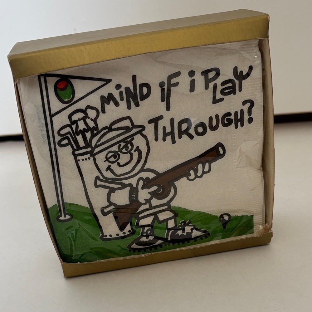 Vintage 1959 Monogram California San Francisco Golf Humor Paper Napkins Ephemera