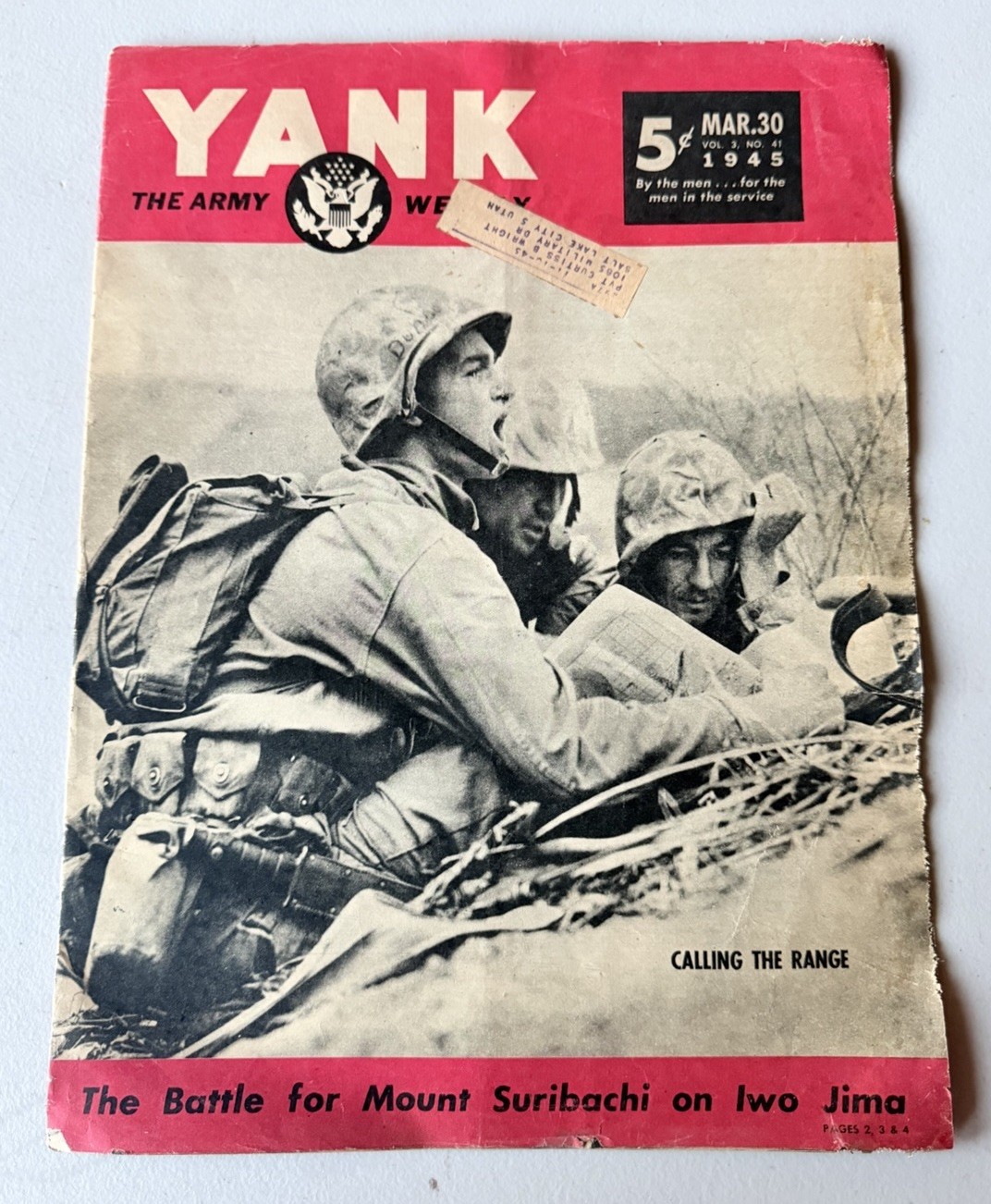 Yank March,30 1945 The Army Weekly Magazine Suribachi The Flag Goes Up Yank March,30 1945 The Army Weekly Magazine Suribachi The Flag Goes Up