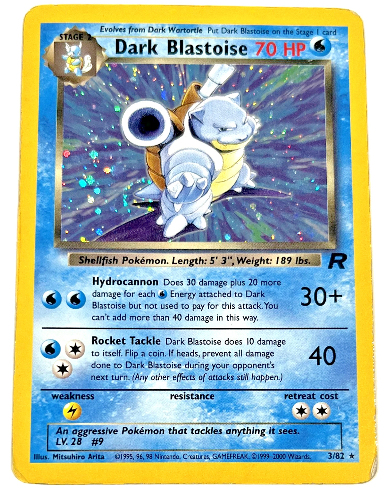 Pokémon Team Rocket - Dark Blastoise - Holo Rare WoTC - HP - 3/82 Pokémon Team Rocket - Dark Blastoise - Holo Rare WoTC - HP - 3/82