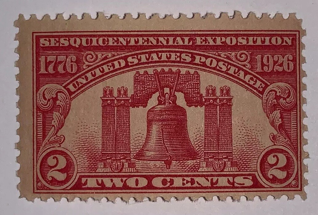 TRAVELSTAMPS: 1926-27 US Stamps Scott # 627 Liberty Bell mint, og, mnh , 2 cents