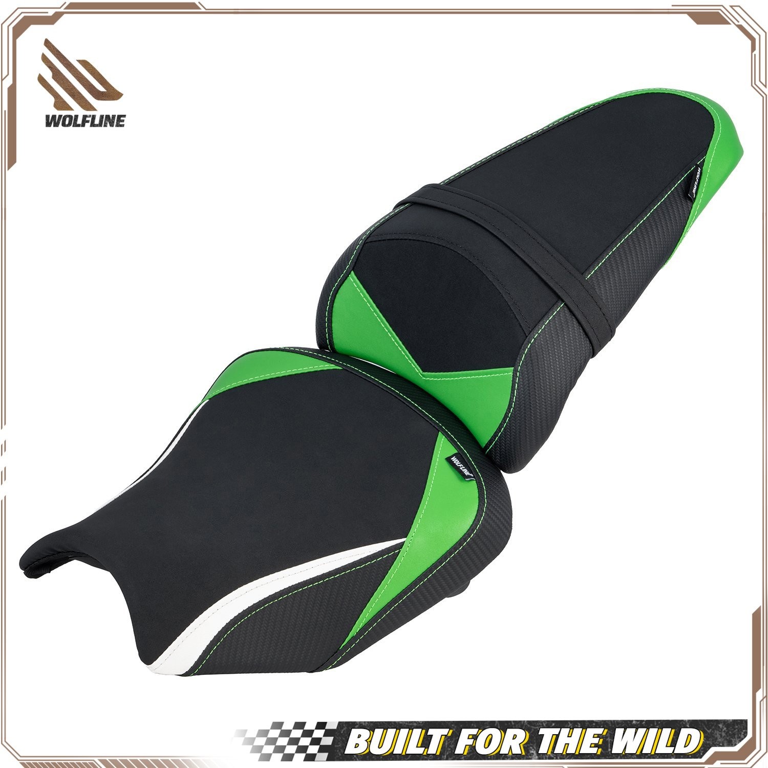 WOLFLINE Rider Passenger Seat for Kawasaki Ninja 650 & Z650 2017-2026 Waterproof