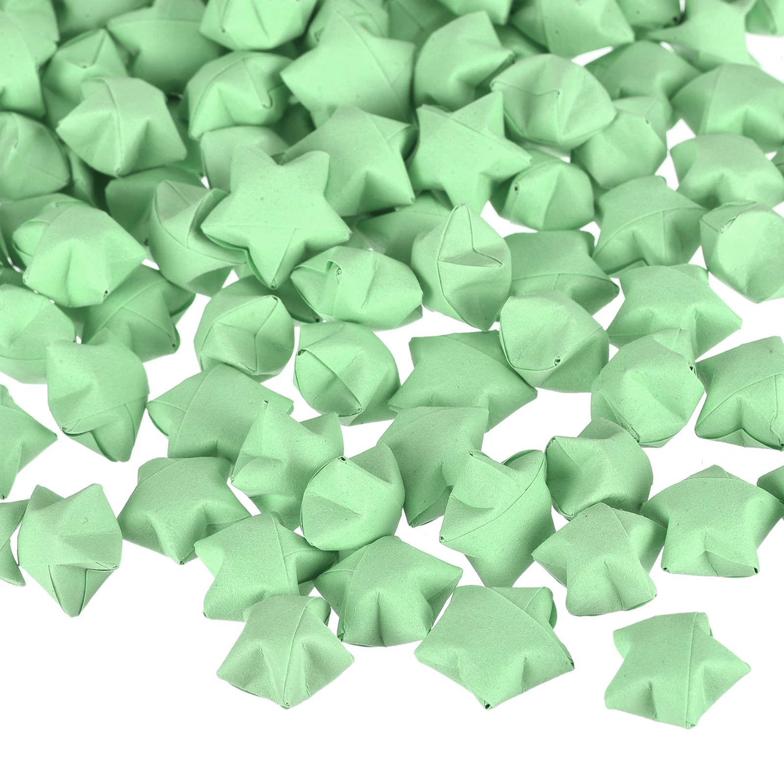 136pcs Pre-made Origami Lucky Stars Paper Wishing Star Light Green