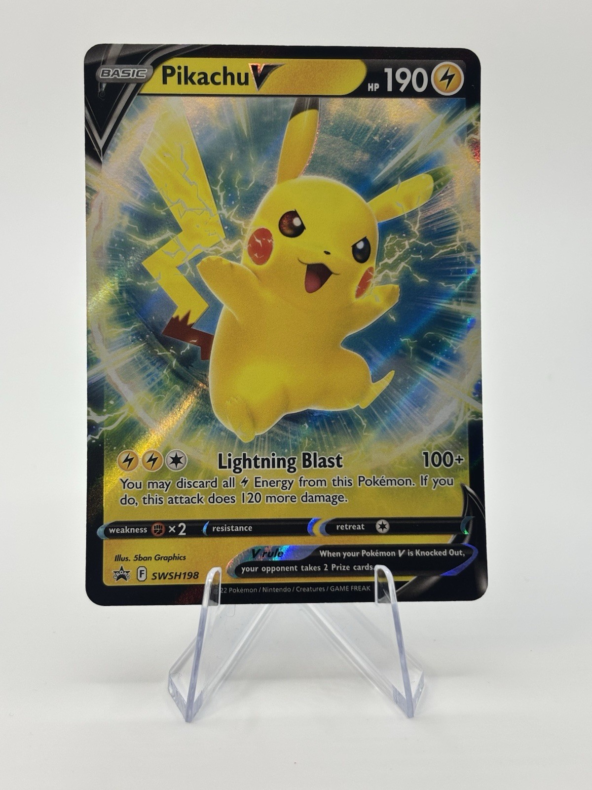 The Pokémon Company Pokemon TCG Pikachu V SWSH198 SWSH Promo Holo 190 HP NM The Pokémon Company Pokemon TCG Pikachu V SWSH198 SWSH Promo Holo 190 HP NM