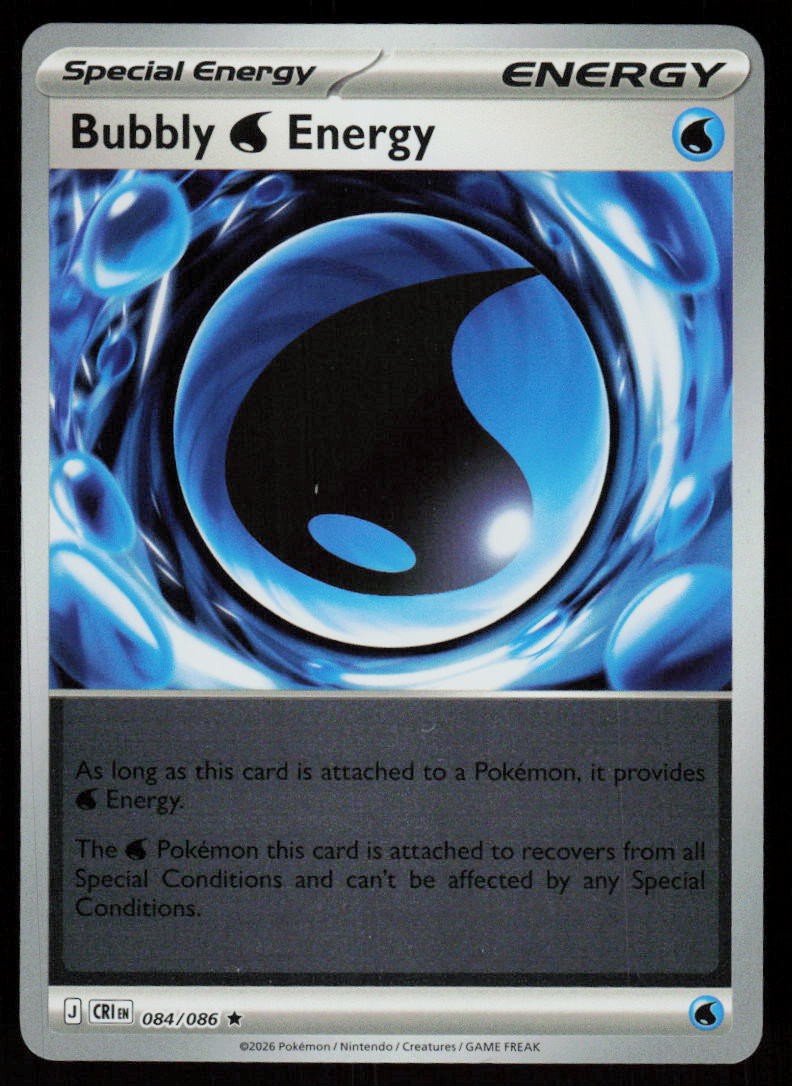 Bubbly W Energy 084/086 Rare Chaos Rising Pokemon Reverse Holo Near Mint