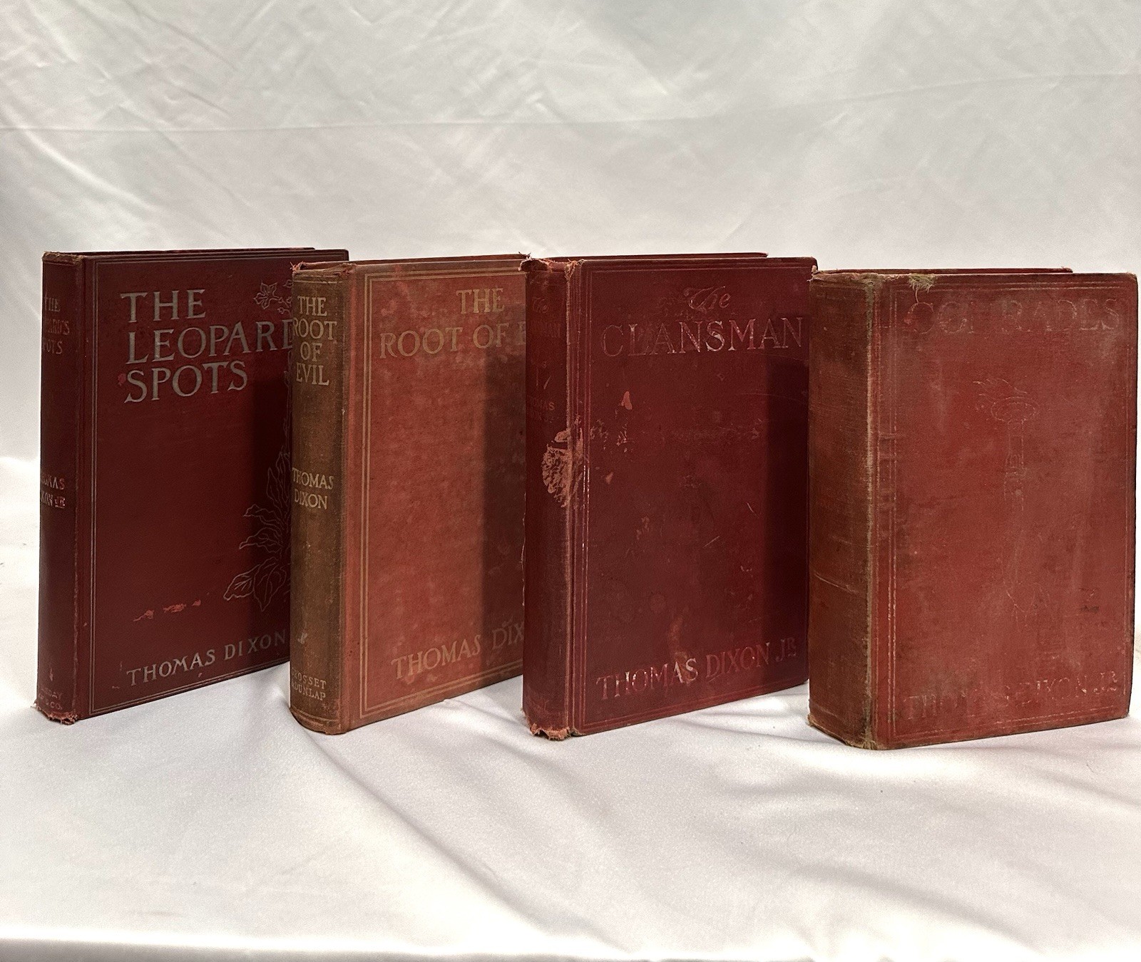 Thomas Dixon First Editions Book Lot Early 1900s Antique Red Hardcovers Fiction