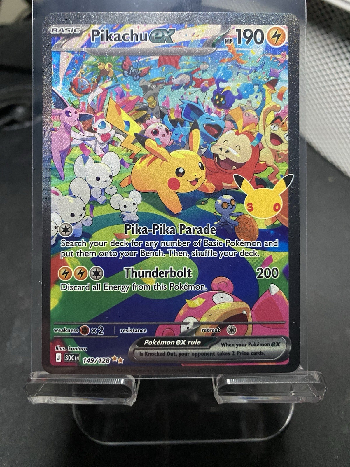 Pokémon Pikachu ex 149/128 SIR 30th Anniversary English NM/Mint Pokémon Pikachu ex 149/128 SIR 30th Anniversary English NM/Mint