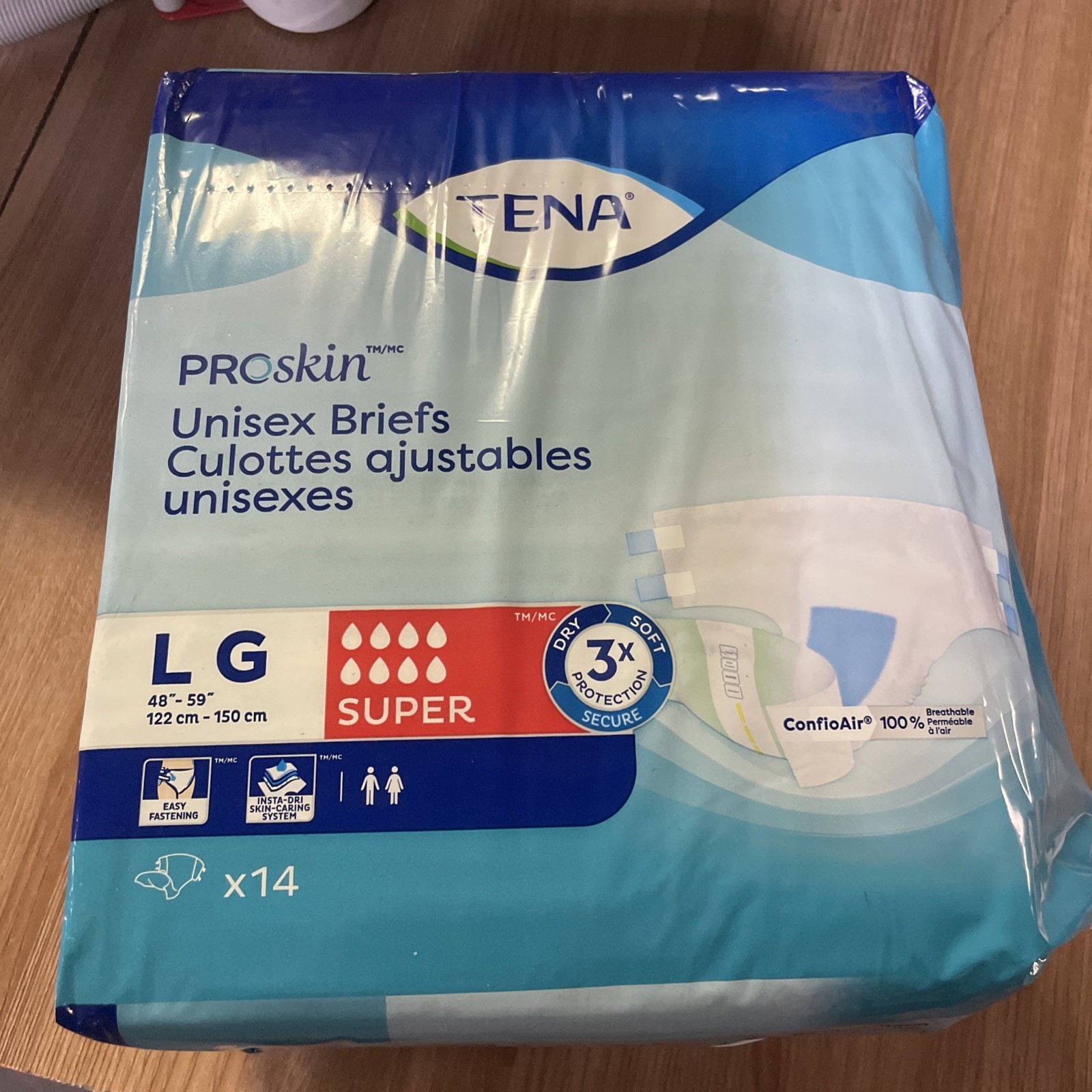 TENA Proskin Super Briefs Incontinence Unisex Large 14 ct TENA Proskin Super Briefs Incontinence Unisex Large 14 ct