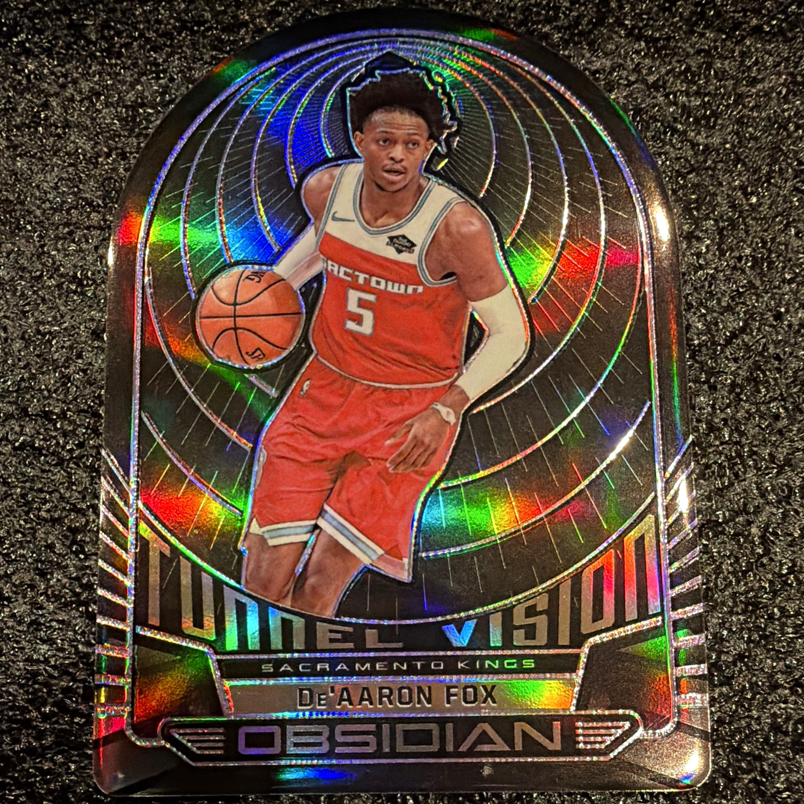 Panini 2019-20 Obsidian Tunnel Vision De\'Aaron Fox Kings #25 48/50 PERFECT CARD