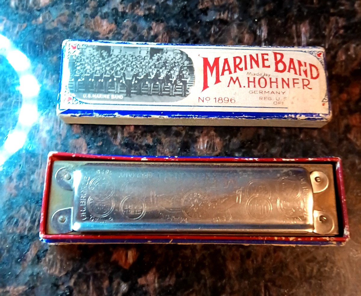 Old Vintage M Hohner Marine Band 1896 Harmonica Made In Germany 1920s