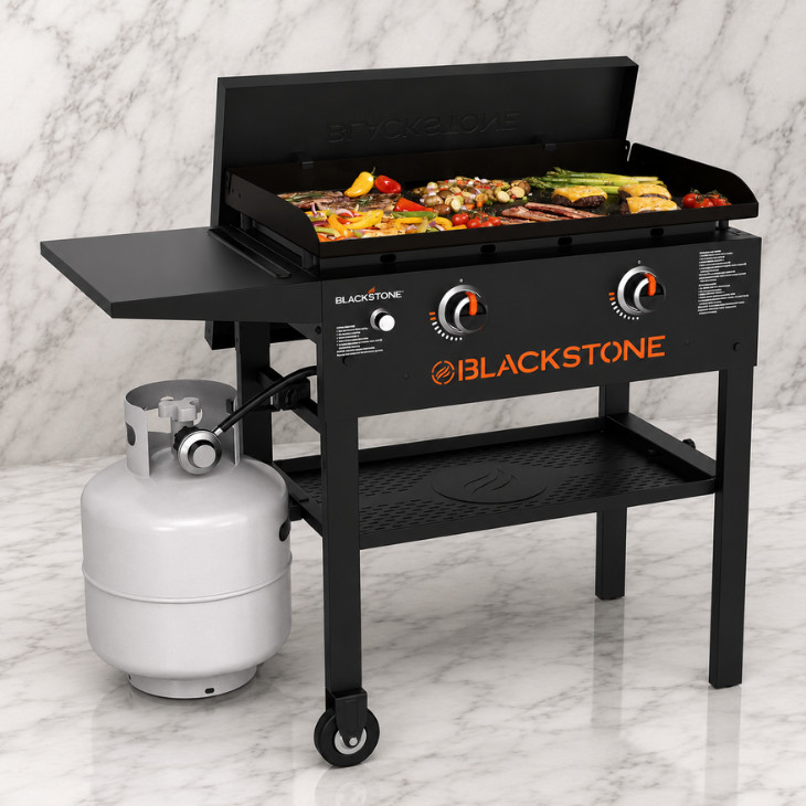 Blackstone 28” Outdoor Griddle 2-Burner Flat Top Grill, Black, Hard Cover Blackstone 28” Outdoor Griddle 2-Burner Flat Top Grill, Black, Hard Cover