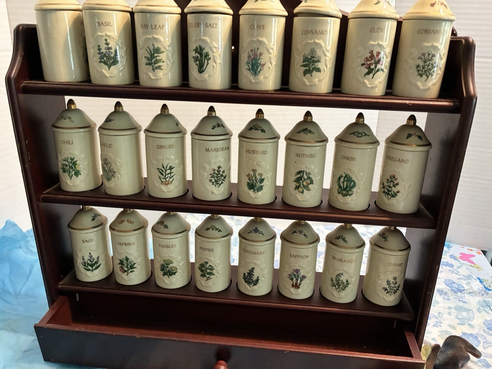 1992 Vintage Lenox Spice Garden Spice Jars Porcelain Set 24 w Original Boxes 1992 Vintage Lenox Spice Garden Spice Jars Porcelain Set 24 w Original Boxes