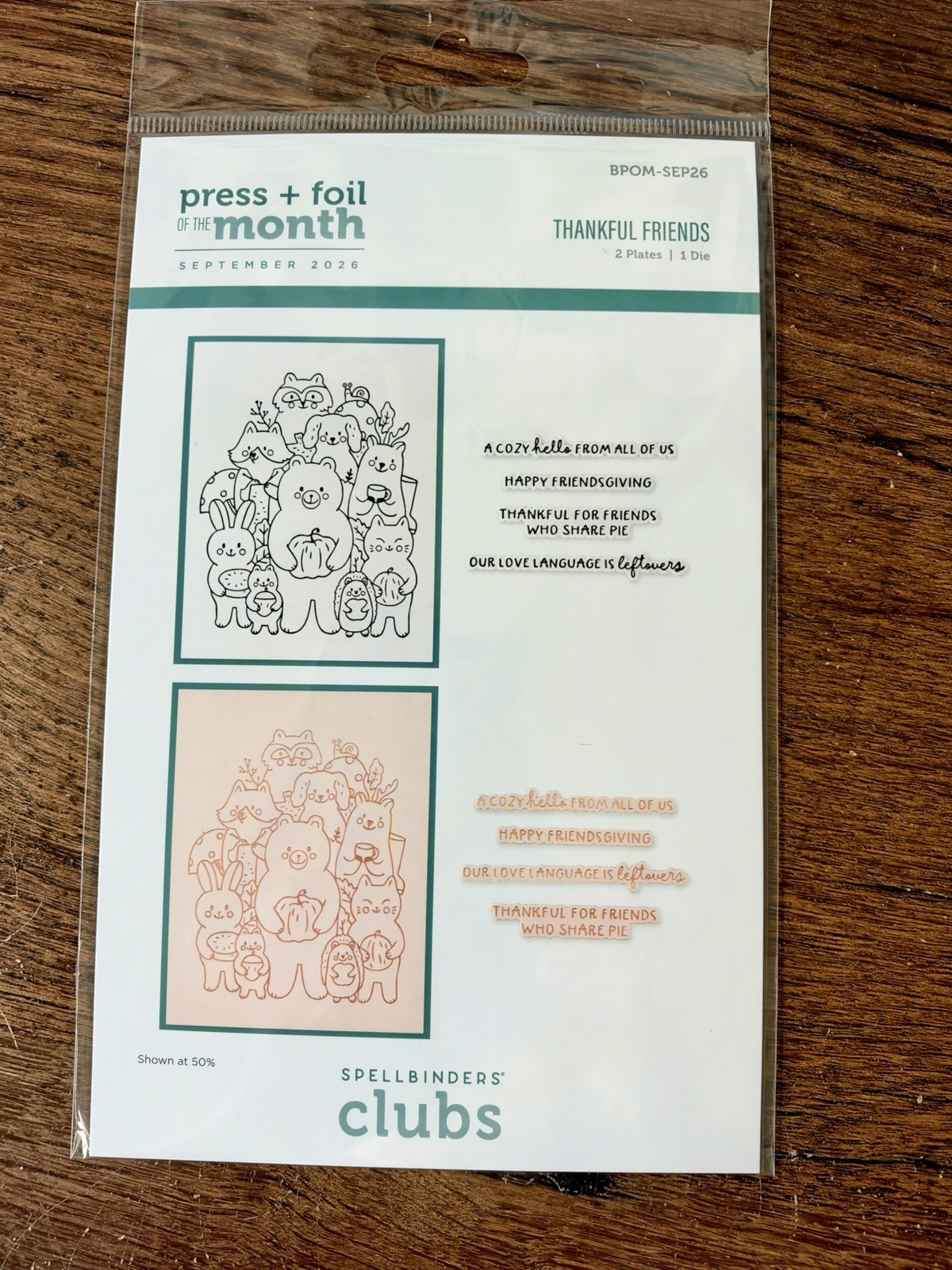 SPELLBINDERS BetterPress/Foil Plate Club Limited Thankful Friends Sep 26 SPELLBINDERS BetterPress/Foil Plate Club Limited Thankful Friends Sep 26