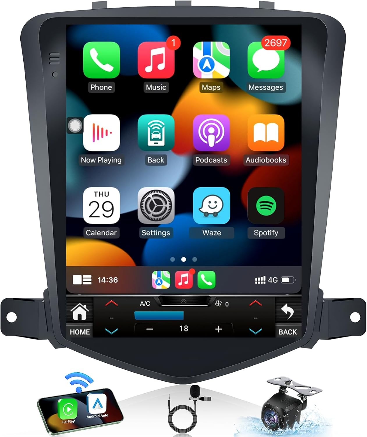 For 2011-2015 Chevrolet Cruze Radio Carplay w/Cam GPS Navi Android15 Touchscreen