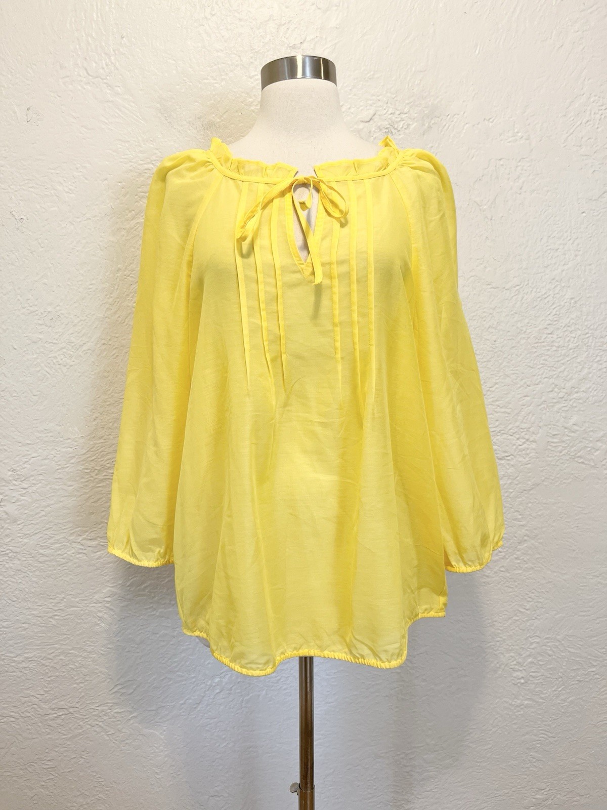 Loft Yellow Top Boho Peasant Bohemian Large L Loft Yellow Top Boho Peasant Bohemian Large L