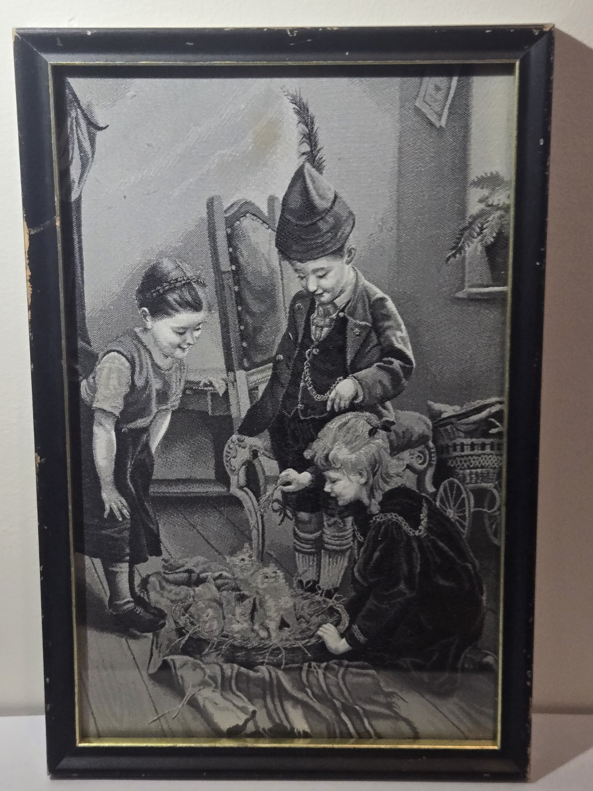 Vintage French Jacquard Woven Textile Picture – Saint-Étienne