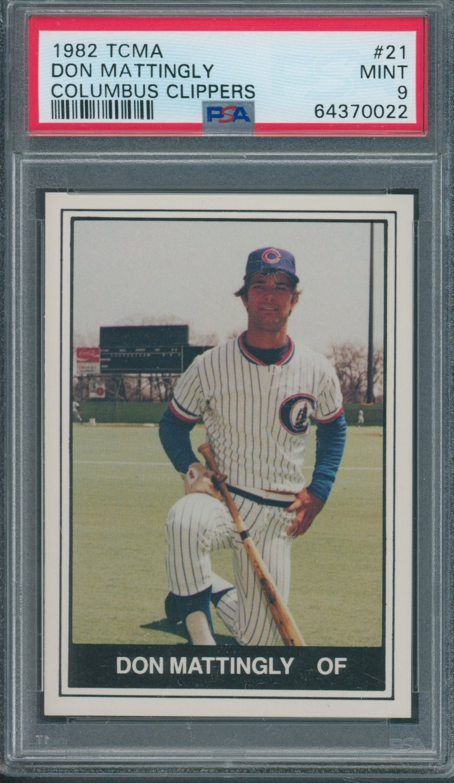 1982 TCMA Columbus Clippers #21 Don Mattingly PSA MINT 9 *0022 1982 TCMA Columbus Clippers #21 Don Mattingly PSA MINT 9 *0022