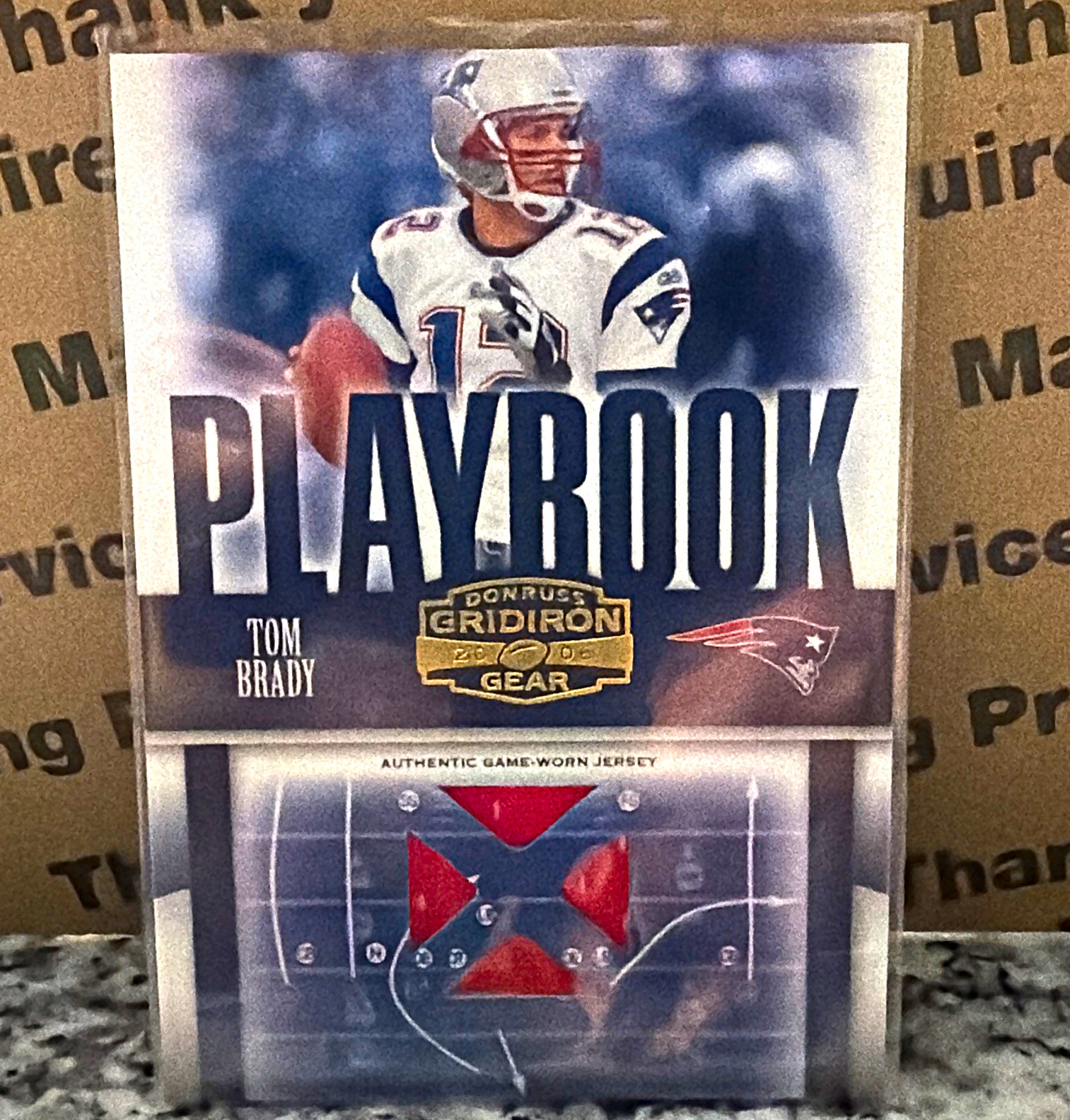 Tom Brady 2006 Donruss Gridiron Gear PlayBook PB-20 Jersey 027/250