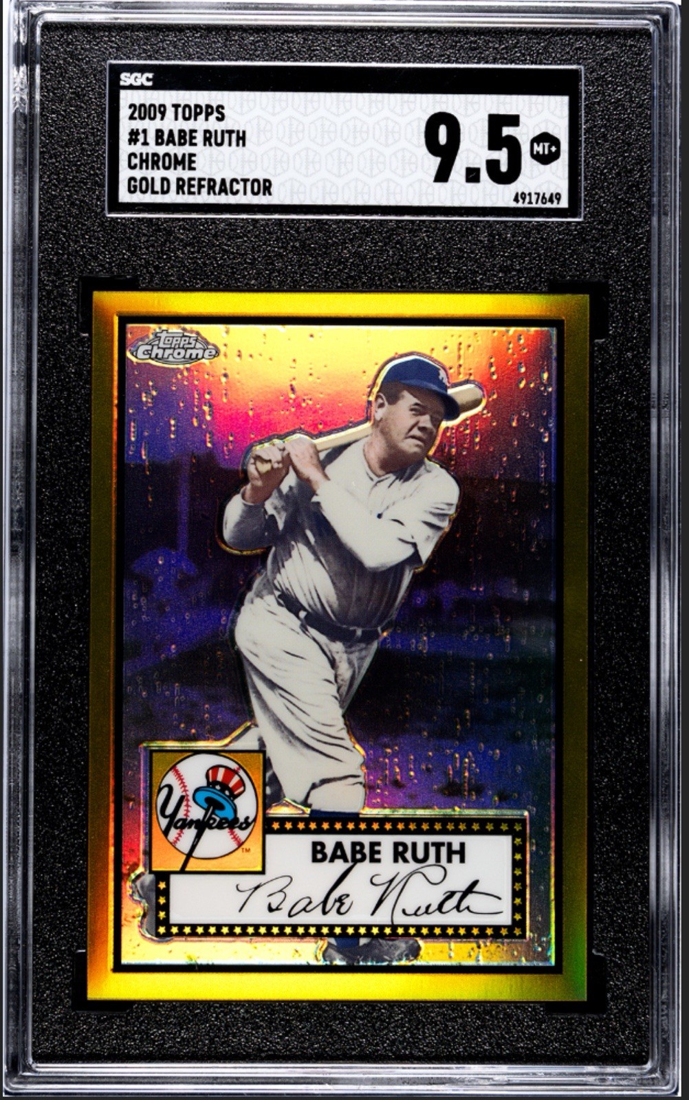 2009 Topps Chrome Babe Ruth Gold Refractor SGC MINT 9.5 YANKEES HOF BAMBINO