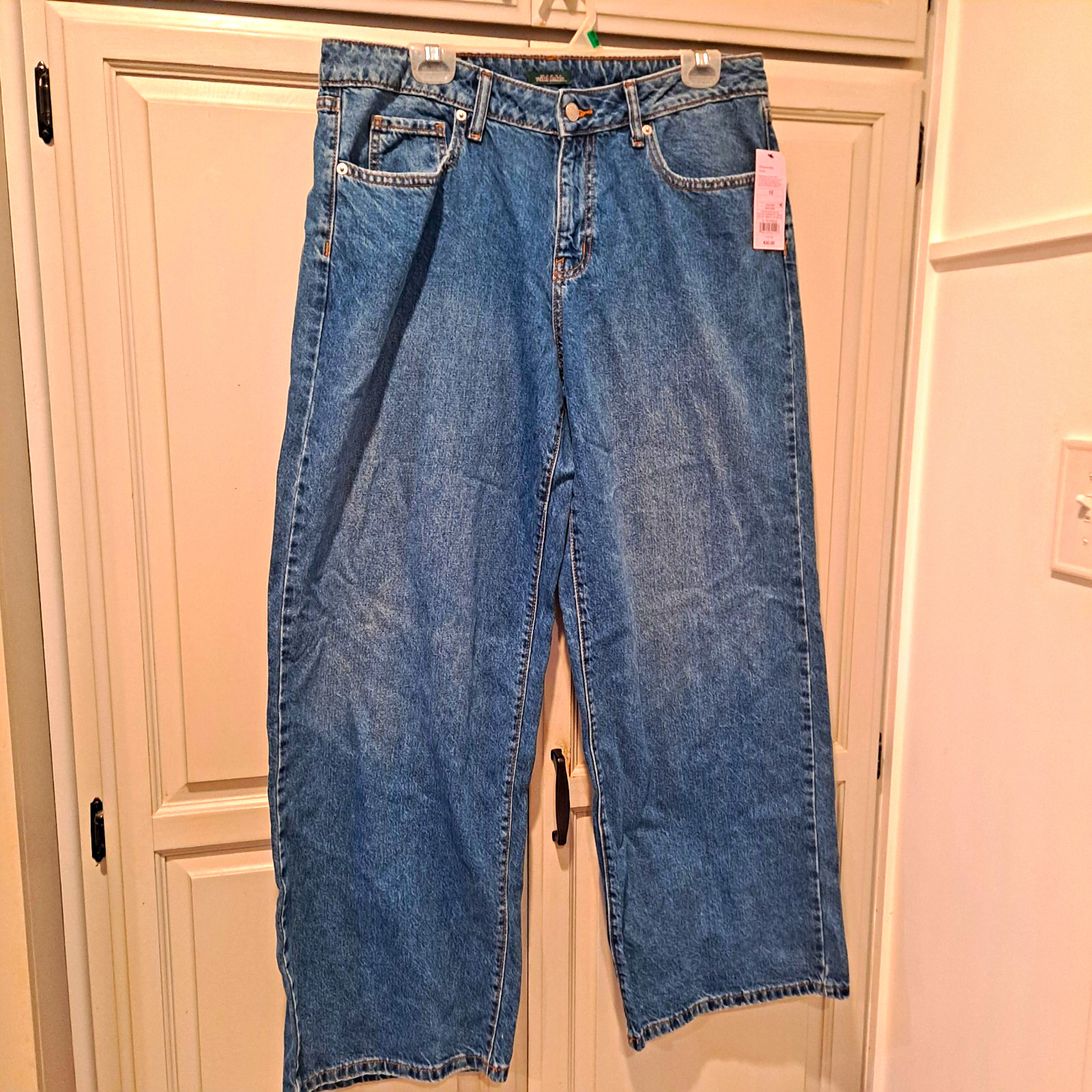 Wild Fable Women\'s Blue Wide Leg Medium Wash Cotton Denim Jeans 12 Wild Fable Women\'s Blue Wide Leg Medium Wash Cotton Denim Jeans 12