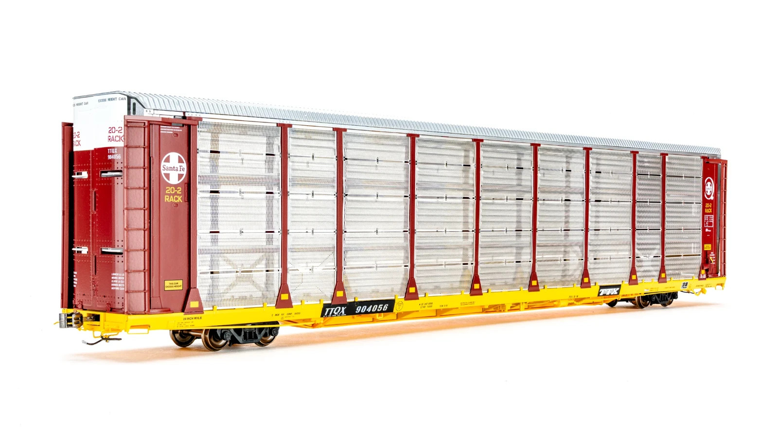 CLASS ONE MODEL WORKS HO Thrall 20-2 Autorack - Type A - Santa Fe / TTQX