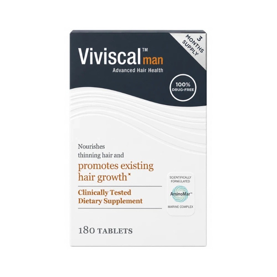 Viv isc al Man Hair Growth Supplement 180 Tablets - 3 Month Supply EXP ：10/2027