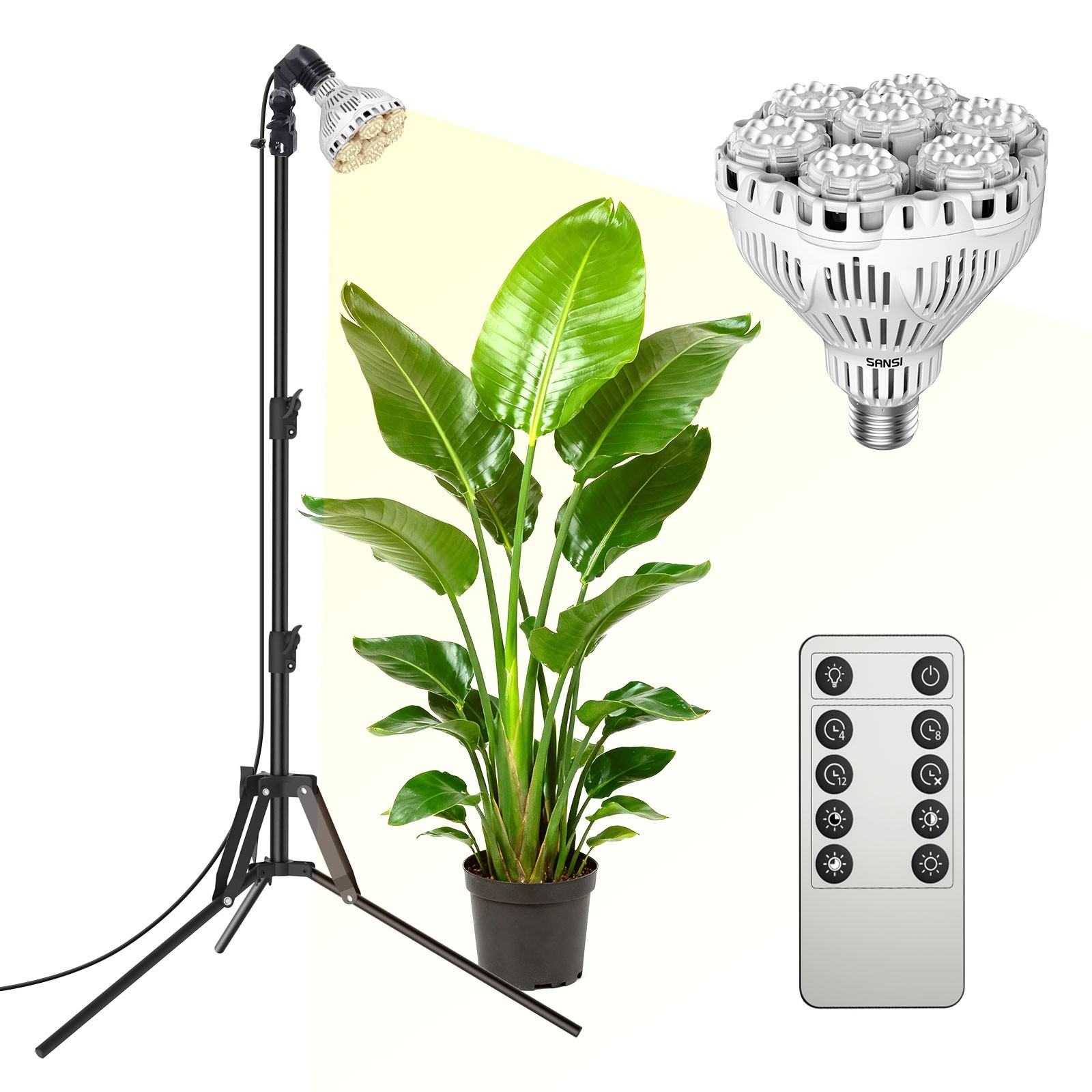 SANSI Grow Light 40W (600W Equiva) Standing Plant Light 4000K Nature Light Timer SANSI Grow Light 40W (600W Equiva) Standing Plant Light 4000K Nature Light Timer
