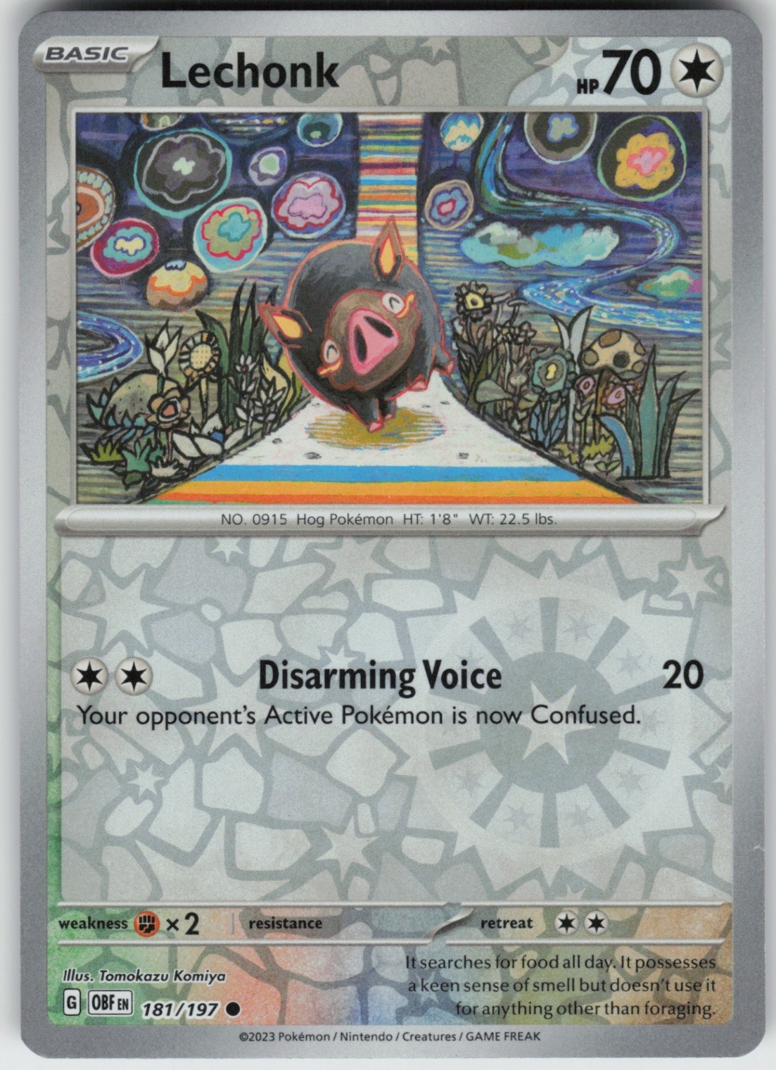 PO-03 Reverse Holo Lechonk 181/197 Common SV03: Obsidian Flames PO-03 Reverse Holo Lechonk 181/197 Common SV03: Obsidian Flames