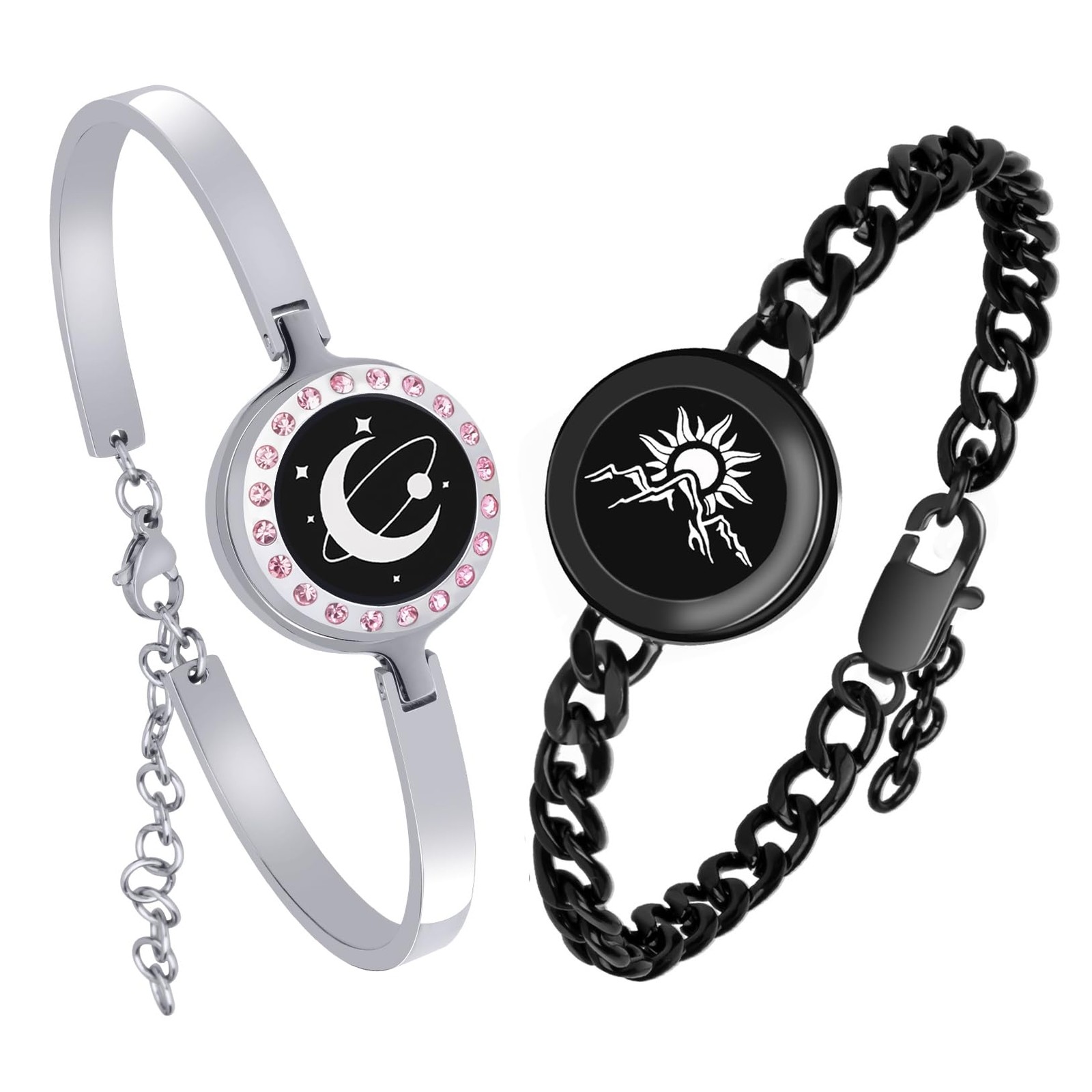 Long Distance Touch Bracelets, Vibration & Light up Remote Smart Matching Cou...