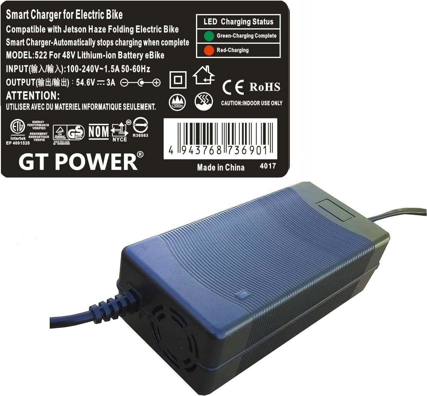 3 Amps Smart AC Adapter Compatible with Jetson Haze Scooter 3 Amps Smart AC Adapter Compatible with Jetson Haze Scooter