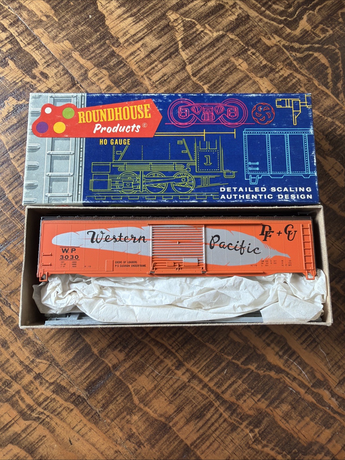 Vintage ROUNDHOUSE HO GUAGE WESTERN PACIFIC 50\' BOX CAR #1220 NOS Vintage ROUNDHOUSE HO GUAGE WESTERN PACIFIC 50\' BOX CAR #1220 NOS