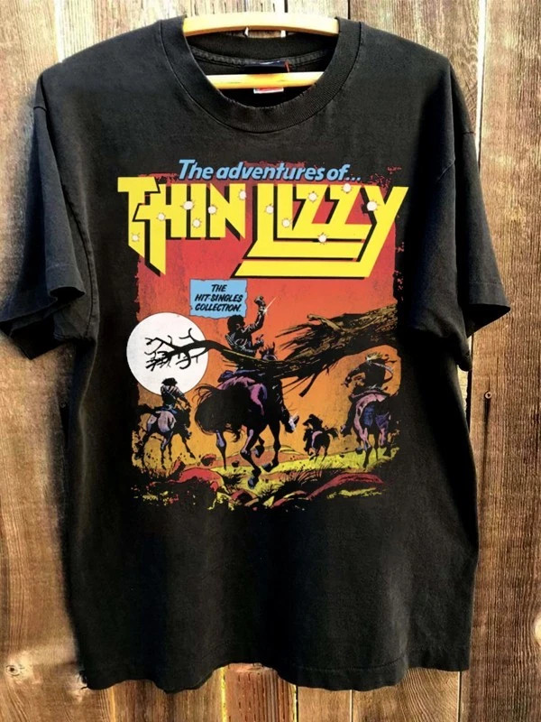 1981 Thin Lizzy The Adventures Of Thin Lizzy Rare T shirt Classic Style S-5XL