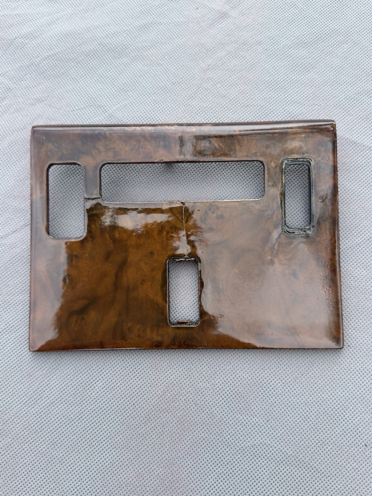 Mercedes 560SL R107 OEM Burl Wood Climate Control A/C Trim Panel 1986-89