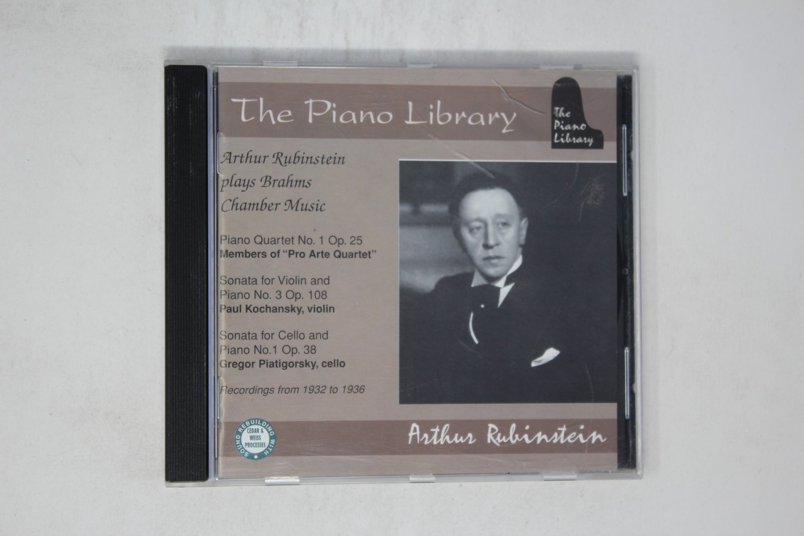 Arthur Rubinstein Plays Brahms Chamber Music CD the Piano Library