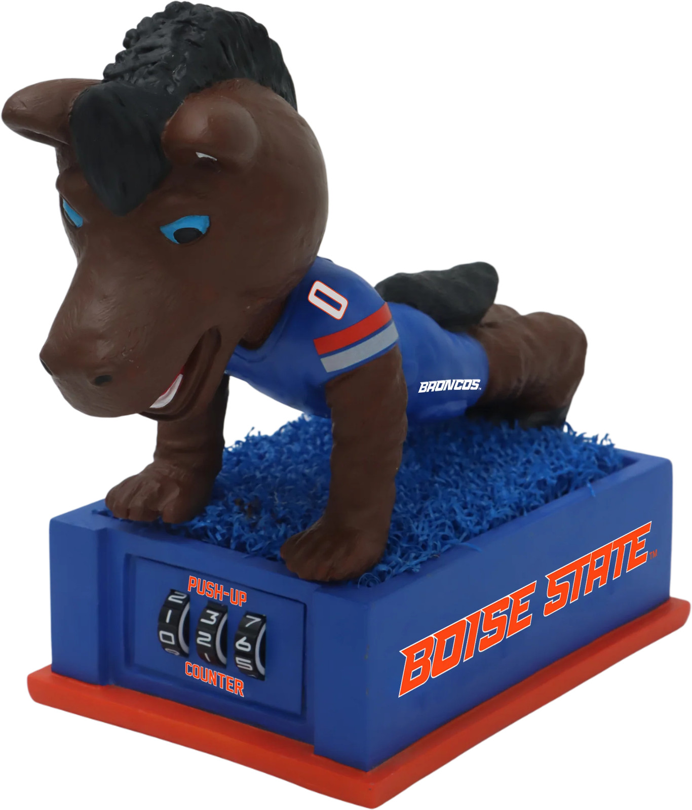 Buster Bronco Boise State Broncos Push-Up Counter Blue Turf Bobblehead NCAA Buster Bronco Boise State Broncos Push-Up Counter Blue Turf Bobblehead NCAA