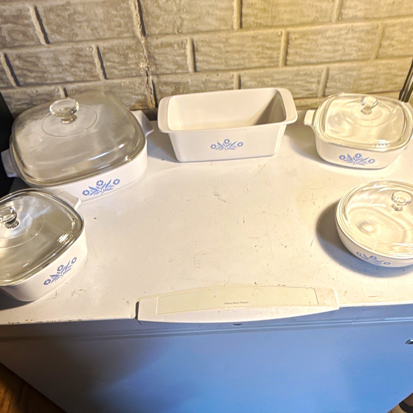 9 Piece CorningWare Blue Floral White including Casserole with lid 