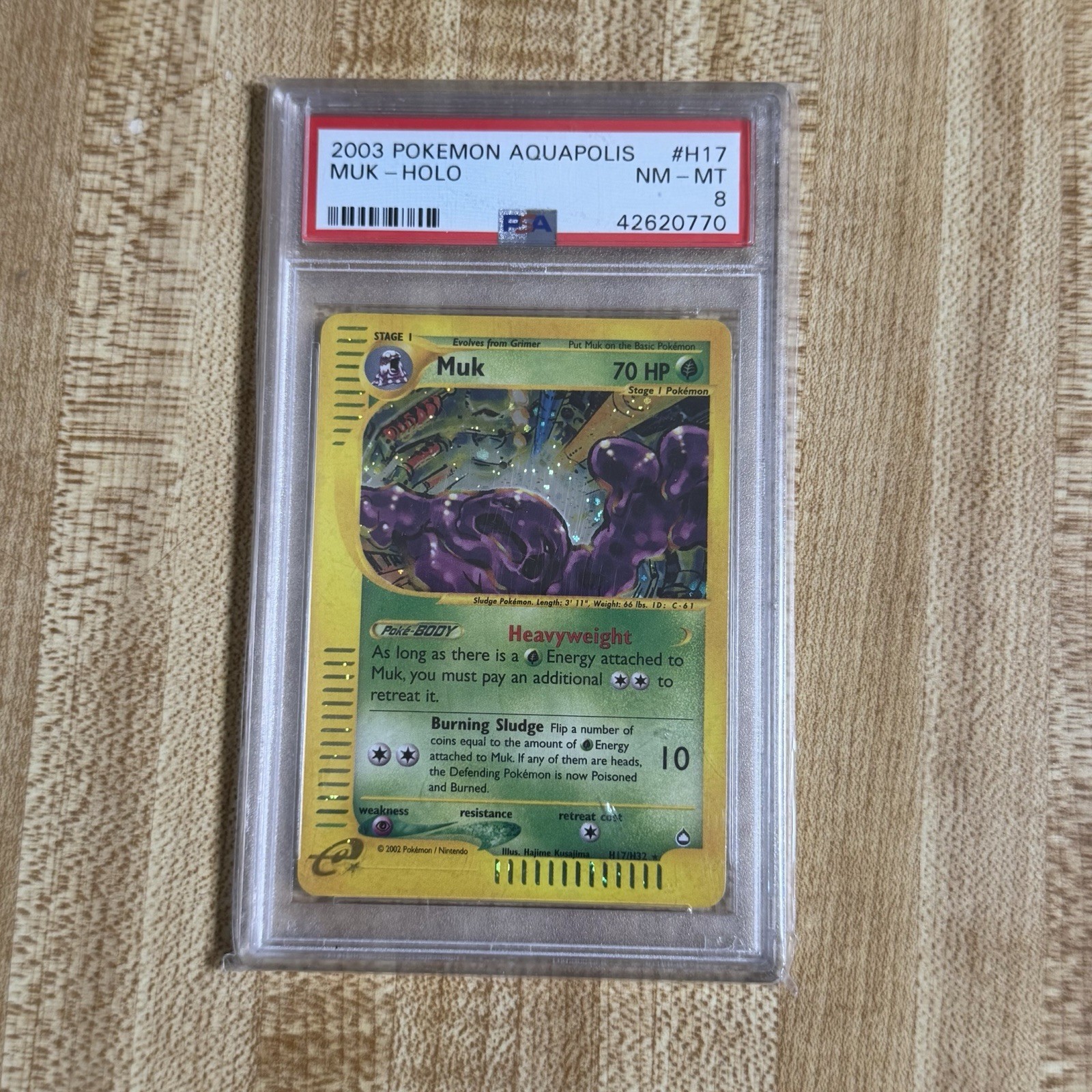 2003 pokemon aquapolis muk h17 holo psa 8 