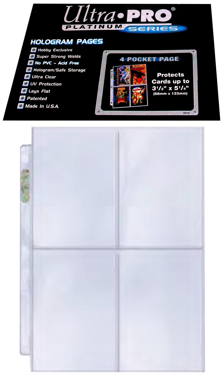 50 Ultra Pro Platinum 4-Pocket Pages Protectors 3-1/2 x 5-1/4 New Sheets 50 Ultra Pro Platinum 4-Pocket Pages Protectors 3-1/2 x 5-1/4 New Sheets