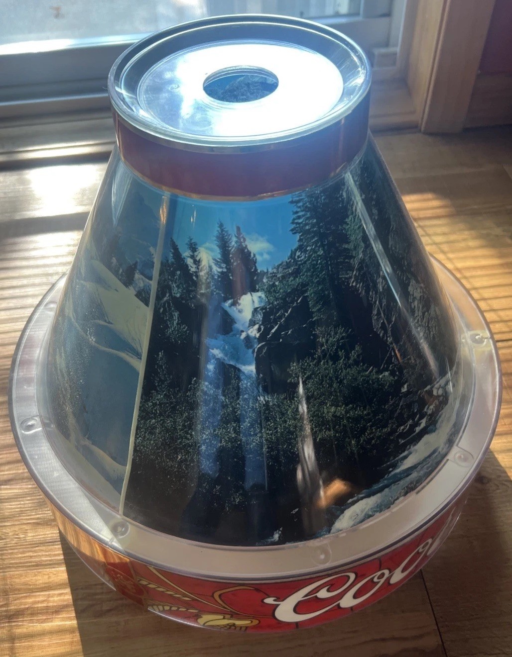 Vtg Coors Brewing 3-Scene Rocky Mountains Hanging Lamp Shade (Shade Only)